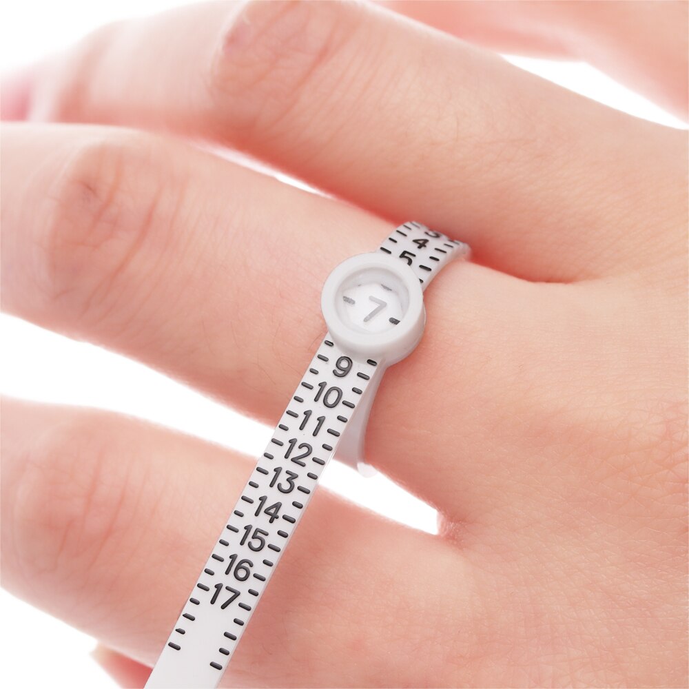 1PC UK/US/EU/JP Ring Ruler Measurer Finger Ring Gauge Tester With Magnifier Jewellery Making Ring Band Men and Womens