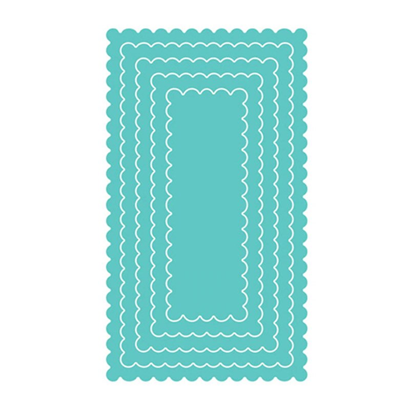 Rectangular Framelits Mini Slimline Wavy Metal Cutting Dies Scrapbooking Album Paper DIY Cards Crafts Embossing Die: 1