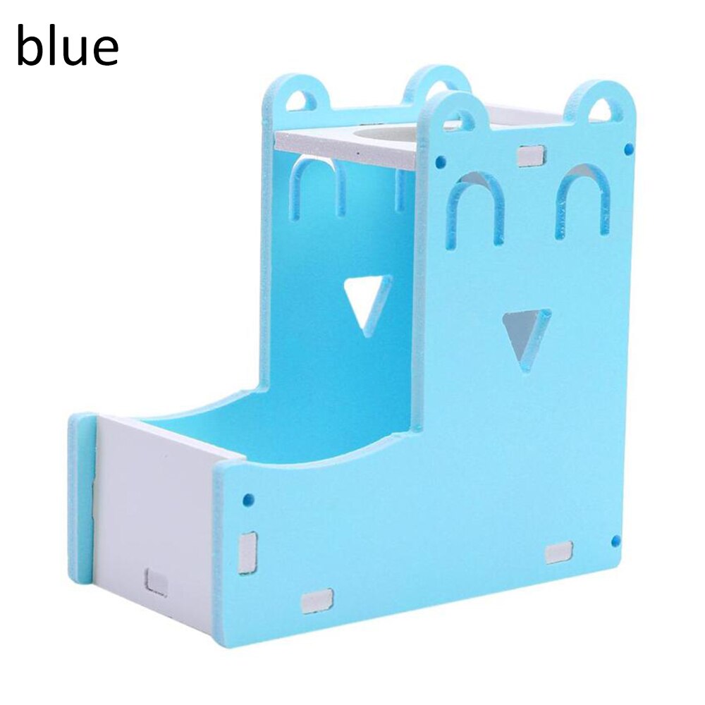 Hámster bebiendo sostenedor de botella de agua automático de alimentos de soporte para guinea cerdo erizo conejos pequeños Alimentación de Mascotas suministros: blue