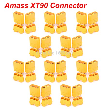 10 Pairs XT30 XT30U XT60 XT60H XT90 EC2 EC3 EC5 T Plug Batterij Connector Set Man Vrouw Vergulde Banaan plug Voor Rc Onderdelen: 10pairs Amass XT90