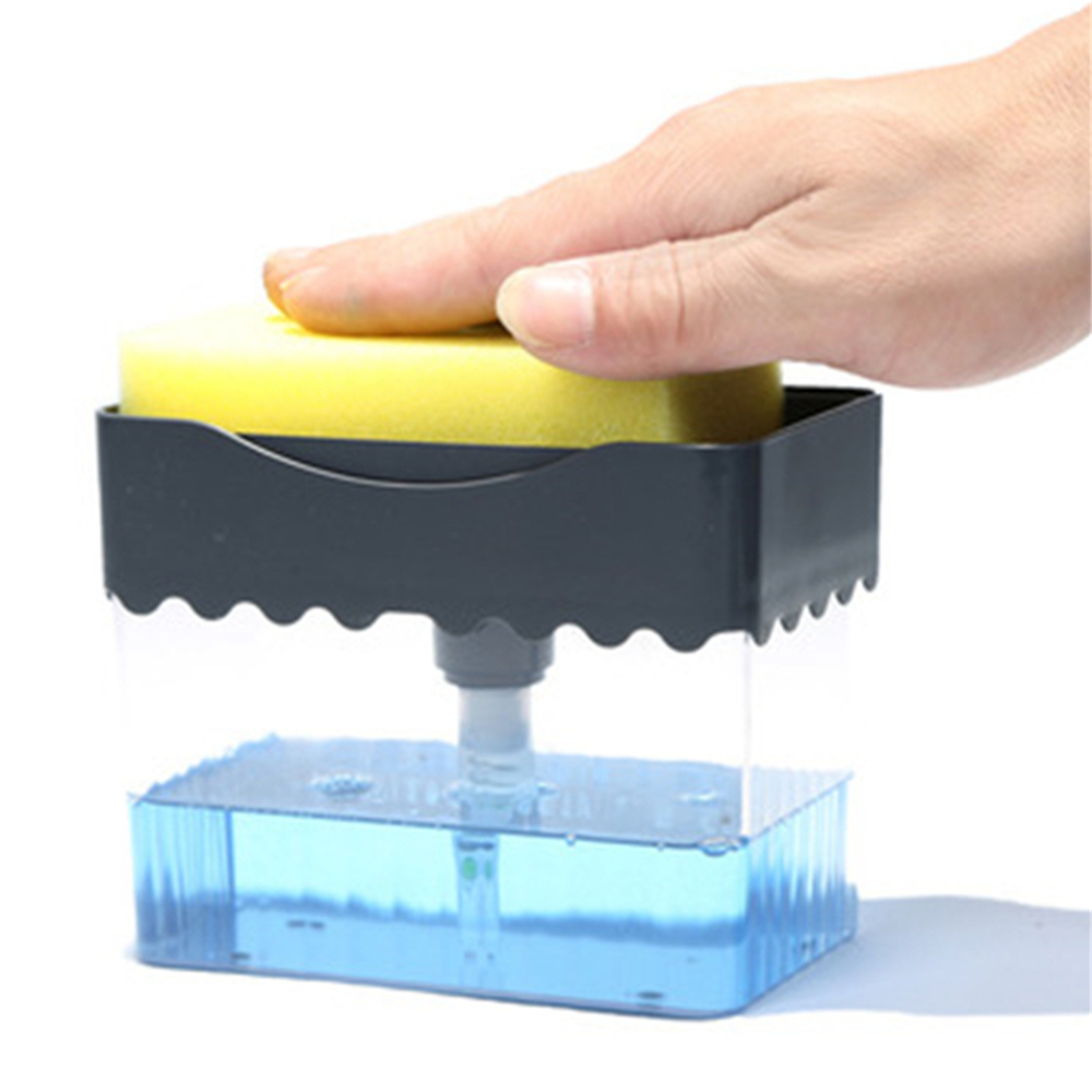 Press Soap Dispenser Sponge Detergent Liquid Dispenser Dishwashing Liquid Dispenser Box Press Automatic Soap Dispenser Kitchen