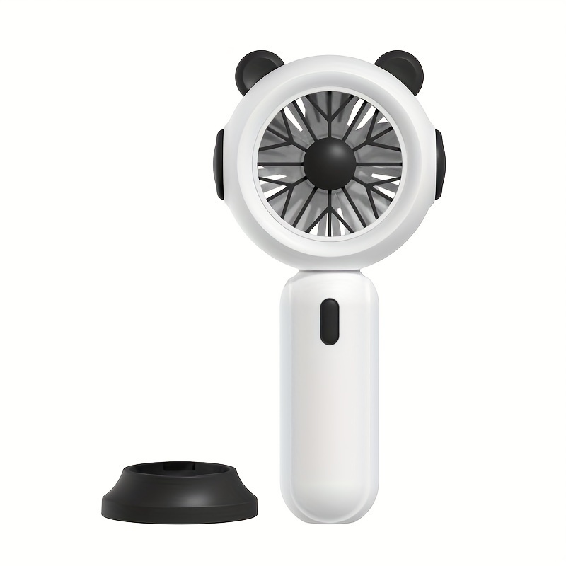 Portable handheld fan, mini personal fan with stand Battery-powered small fan (product itself does not come with AA batteries): WHITE