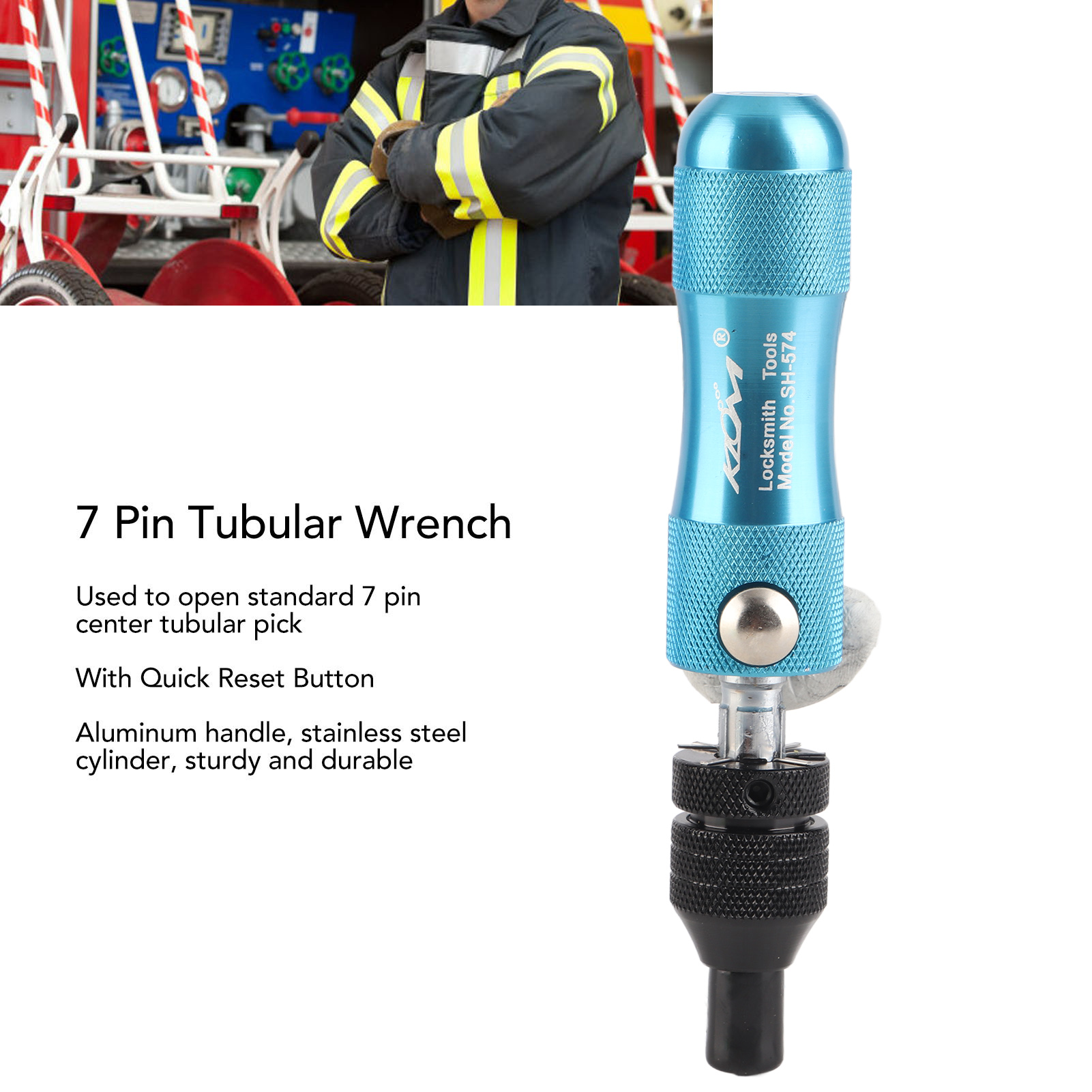 Ouvre-outil tubulaire, jeu de clés tubulaires à 7 broches, outil tubulaire central en acier inoxydable, ouvre-porte automatique, outil d'ouverture étoile intérieure de 7.8mm