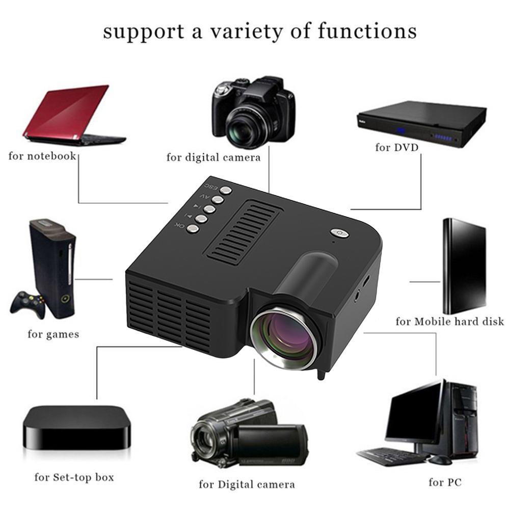 UC28C Portable Video Projector Children Teaching School 10W 10-60 Inch Home Cinema Office Supplies Full HD Mini LED Projector