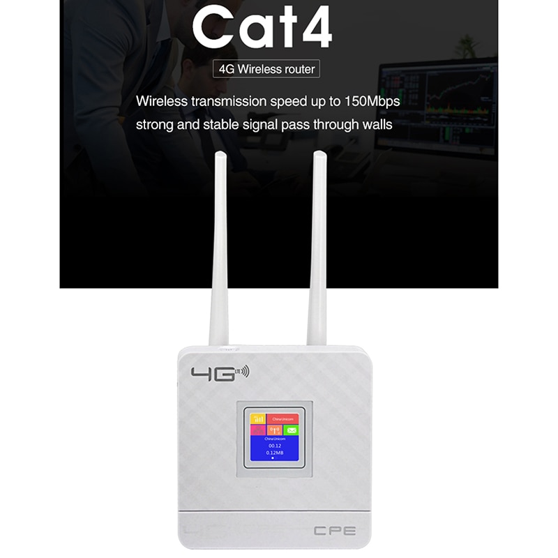 Routeur sans fil CPE 4G Wifi passerelle Portable FDD TDD LTE WCDMA GSM antennes externes emplacement pour carte SIM Port WAN/LAN prise ue