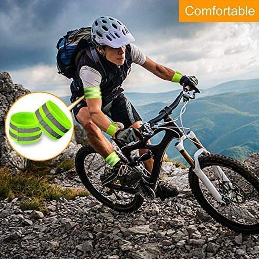 High Visibility Reflective Bands on Wrist Arm Ankle Leg for Night Walking Cycling Running Safety Reflector Tape Straps