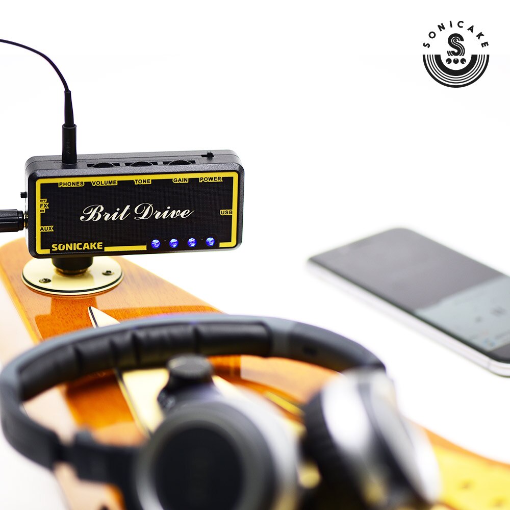 SONICAKE Amphonix Brit Drive Effects Pedal Guitar Headphone for Pocket Amplifier Mini Amp With Built-in Overdrive