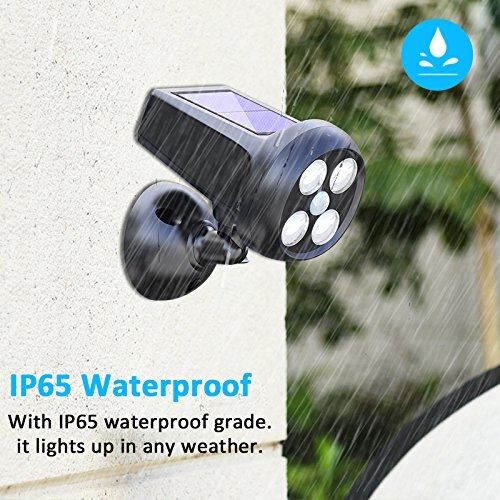 Solar Motion Sensor Spot light Garden Waterproof 360-Degree Rotatable 4LED Solar Panel for Path Porch Garden Path Wall Lights