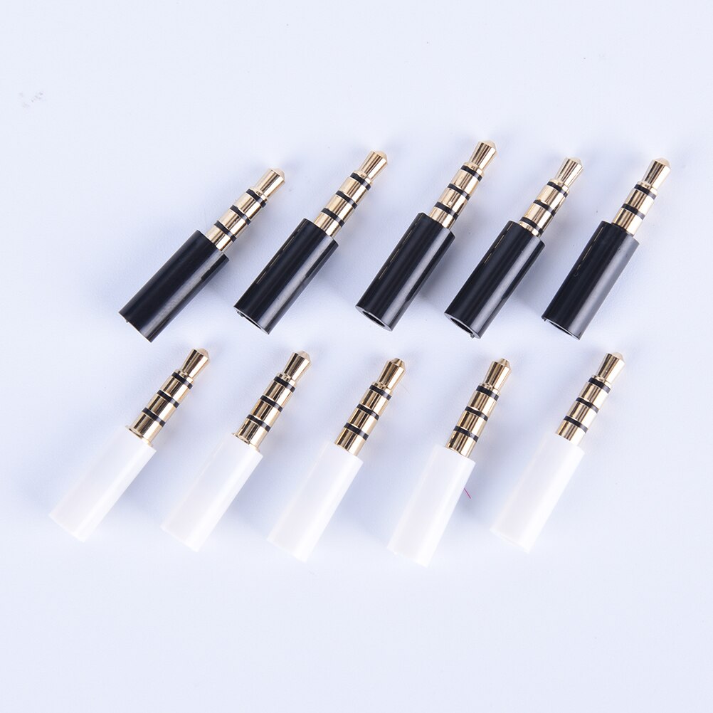 10 Pcs 3.5 Mm Stereo Headset Plug Met Staart 4 Pole Vergulde 3.5 Mm Audio Plug Jack Adapter Connector voor Iphone