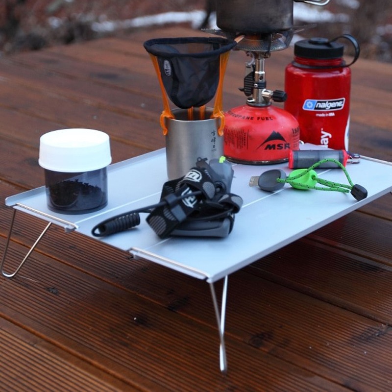 mini sammenleggbart aluminiumsbord bærbart utegrill campingmøbel databord