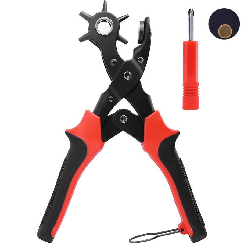 Perforadora de papel de cuero para cinturones, alicates de costura, perforadora de ojal, banda de reloj, herramientas de artesanía de cuero: Top High quality
