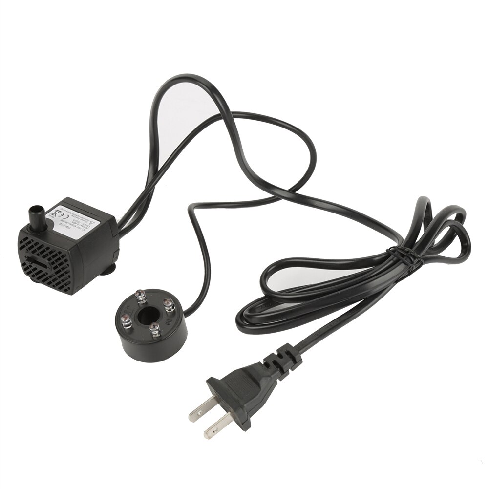 2W Water Pump Fish Tank Pump Aquarium Fountain Submersible Water Pump Silent LED Aquarium Pump Waterproof Fish Pond Water Pump: US plug