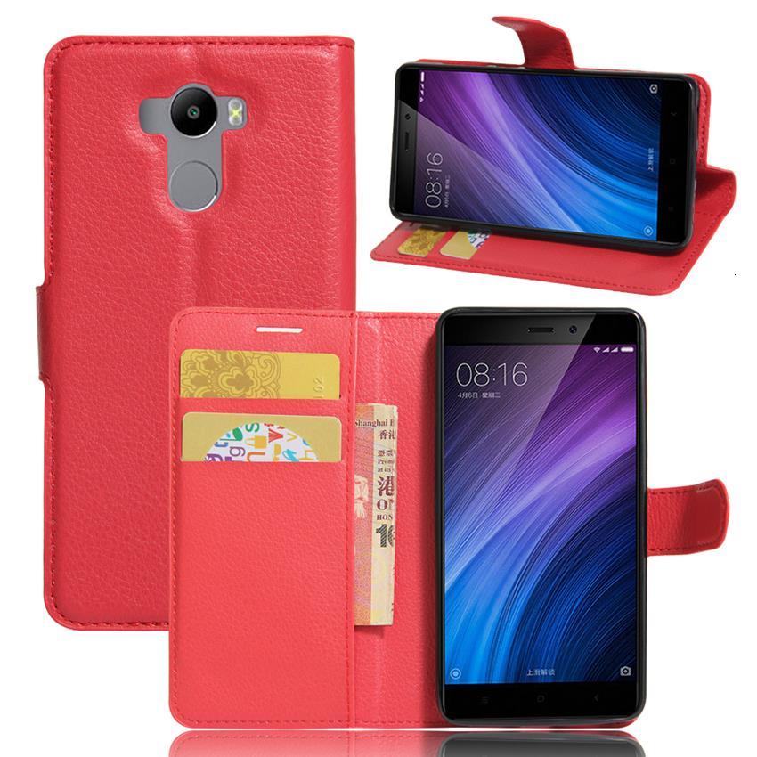 Coque arrière à rabat pour Xiaomi Redmi 4, sac à main avec fentes pour cartes, étui ajusté