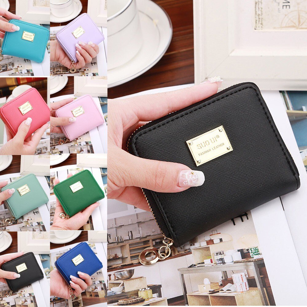 PU Leather Small Wallet Women Mini Women Wallets Purses Female Short Coin Zipper Purse Credit Card Holder