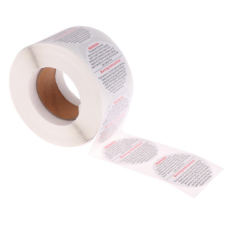 500pcs/roll Candle Warning Stickers Candle Jar Container Labels Waterproof Wax Melting Safety Stickers for Candle Jars