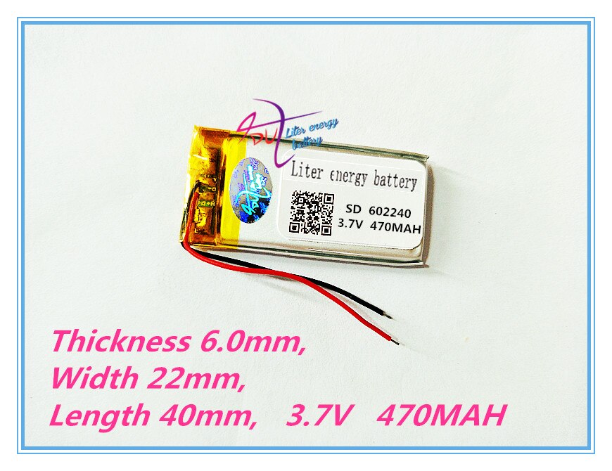 (5 stuks/partij) 602240 3.7 V 470 MAH lithium-ion polymeer batterij goederen van CE FCC ROHS certificeringsinstantie