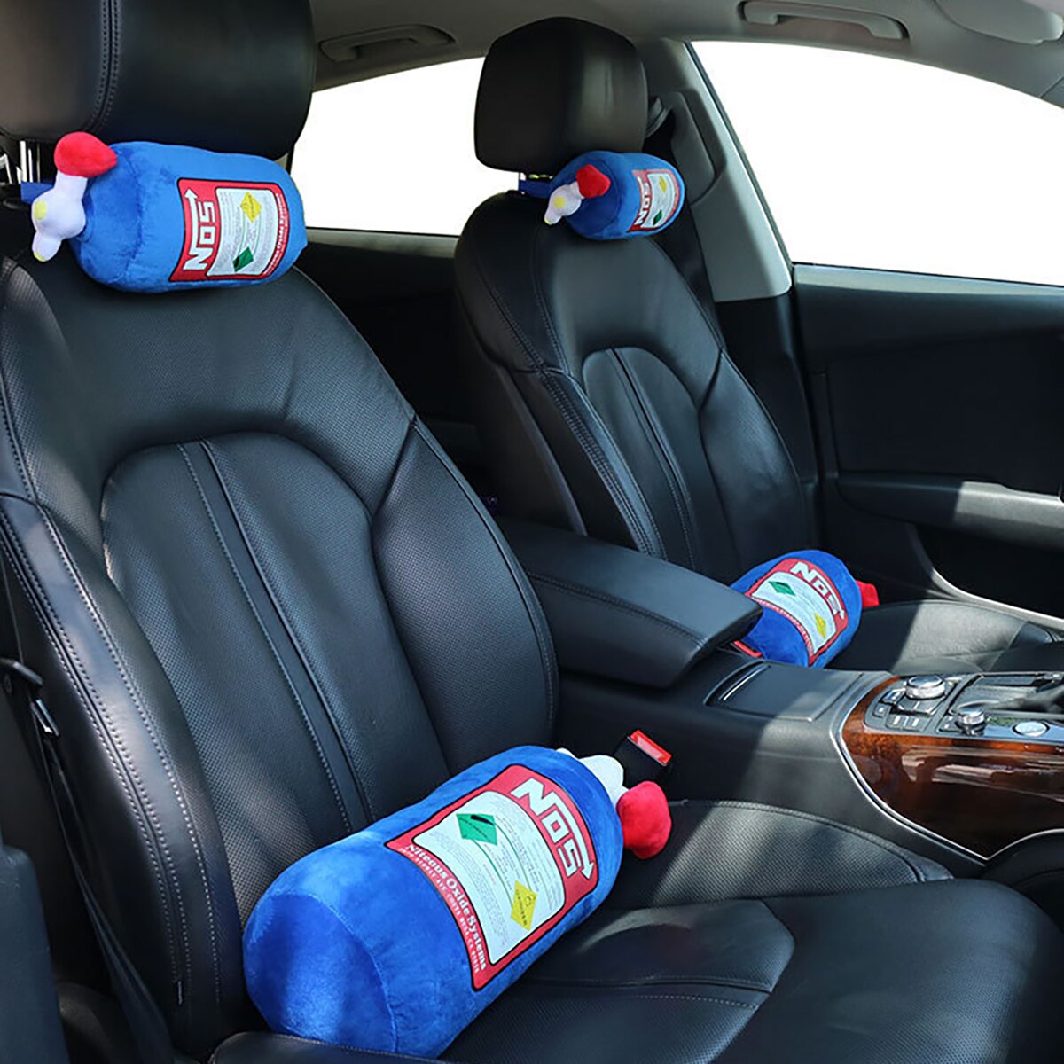 Auto Hoofdsteun Nos Fles Kussen Knuffel Zachte Nekkussen Creatieve Auto Decor Rugleuning Seat Nekkussen