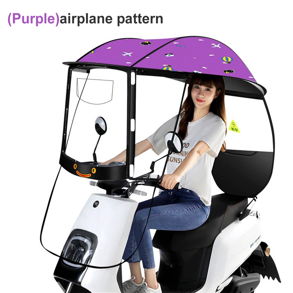 Auvent de moto électrique, tente de voiture, Protection solaire, Poncho de vélo, couverture contre le vent: Purple plane
