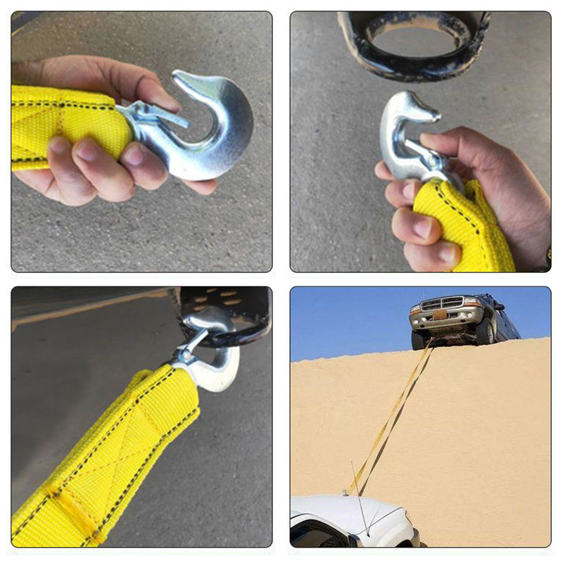 1Pc 1/3/4/5M Auto Sleepkabel Riem Haken Heavy Duty Bestelwagen Aanhanger Trekkabel Trekken Van Weg Aanhangbanden Auto Accessoires