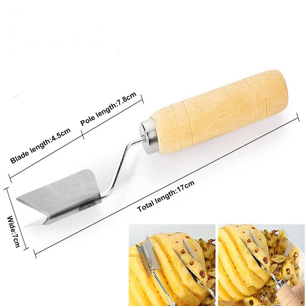 V-shaped Pineapple Seed Remover Vegetables Fruit Carrot Apple Cutter Slicers Peeler Wood Handle Practical Kitchen Tools