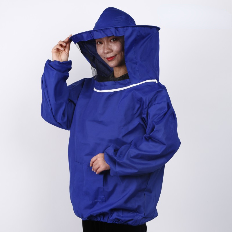 Costume d'apiculture pliable, ensemble veste et voile, combinaison de protection pour apiculture à Double fermeture éclair, vêtements anti-abeilles avec chapeau: plum