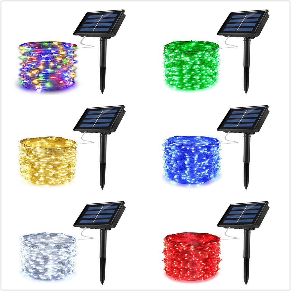 Chaîne de décoration de noël guirlande de lumière LED fil de cuivre chaîne extérieure/intérieure pour fête mariage jardin chaîne solaire lumières