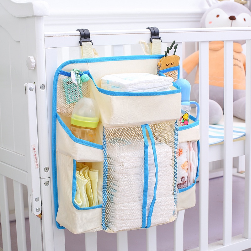 Accord Udrydde Illustrer Baby seng hængende organisator taske vandtæt baby bleer bærbar  opbevaringspose fodringsflaske legetøj til barneseng opbevaring rack adgang  – Grandado