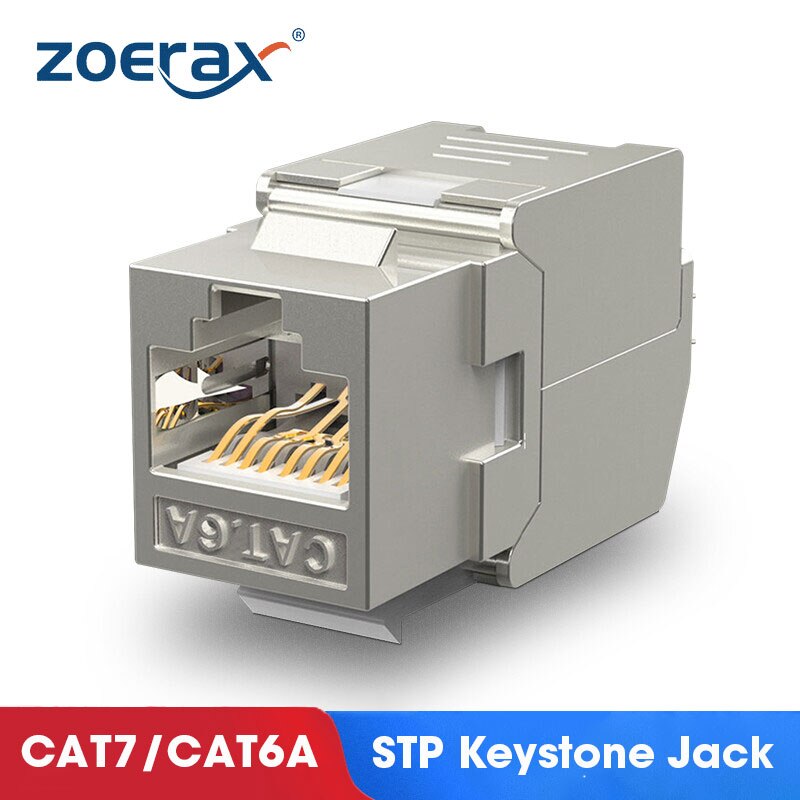 ZoeRax RJ45 CAT 7 herramienta menos STP conector Keystone blindado... Cat7 Keystone de aleación de Zinc de módulo adaptador de acoplador de placa de pared