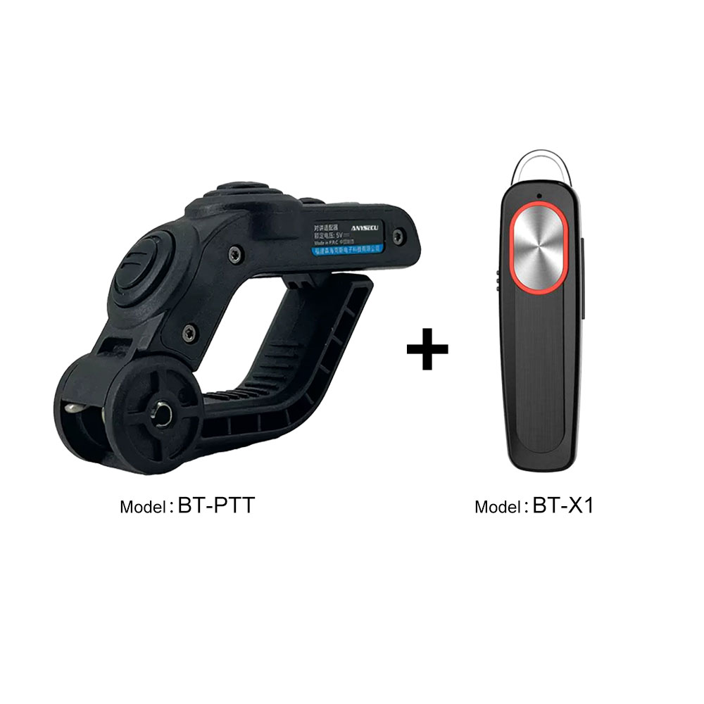 Anysecu NEUE BT-PTT Adapter BT-X1/X2 kabellos-kompatibel PTT Headset PTT Für Y15 ZELLO Walkie Talkie GT12 Bluetooth PTT: Schwarz