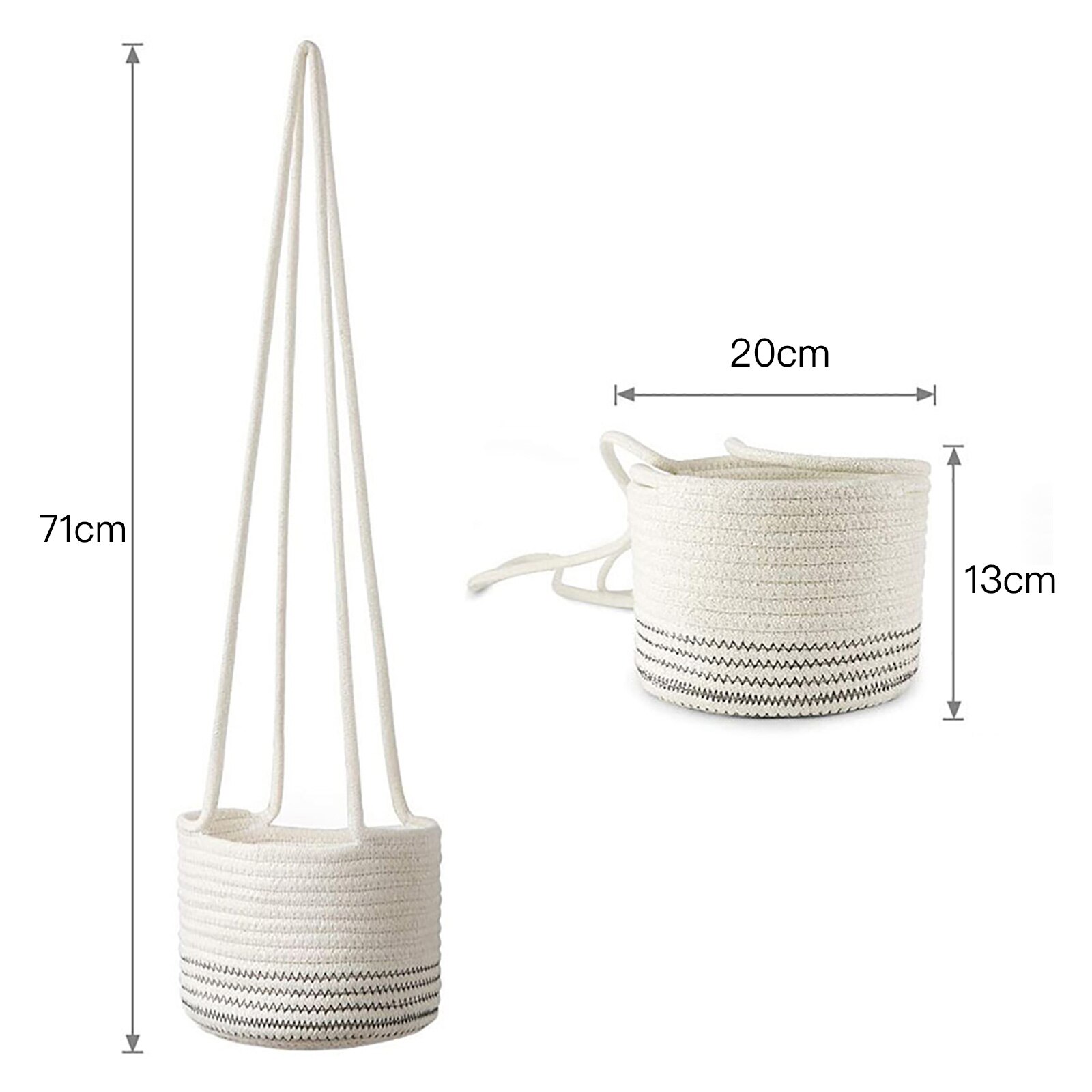 Garten Pflanzen Aufhänger nordisch Jute Seil Hängen Pflanzer Gewebt Hängen Pflanzer Lagerung Korb Makramee Anlage Halfter Dekoration: E2