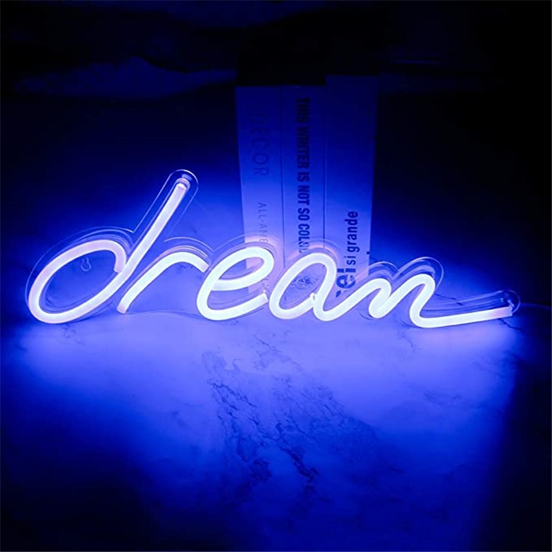 Dream Neon Signs USB for Led Neon Pub Cool Light Wall Art Bedroom Bar Decorations Home Accessories Party Novelty Display