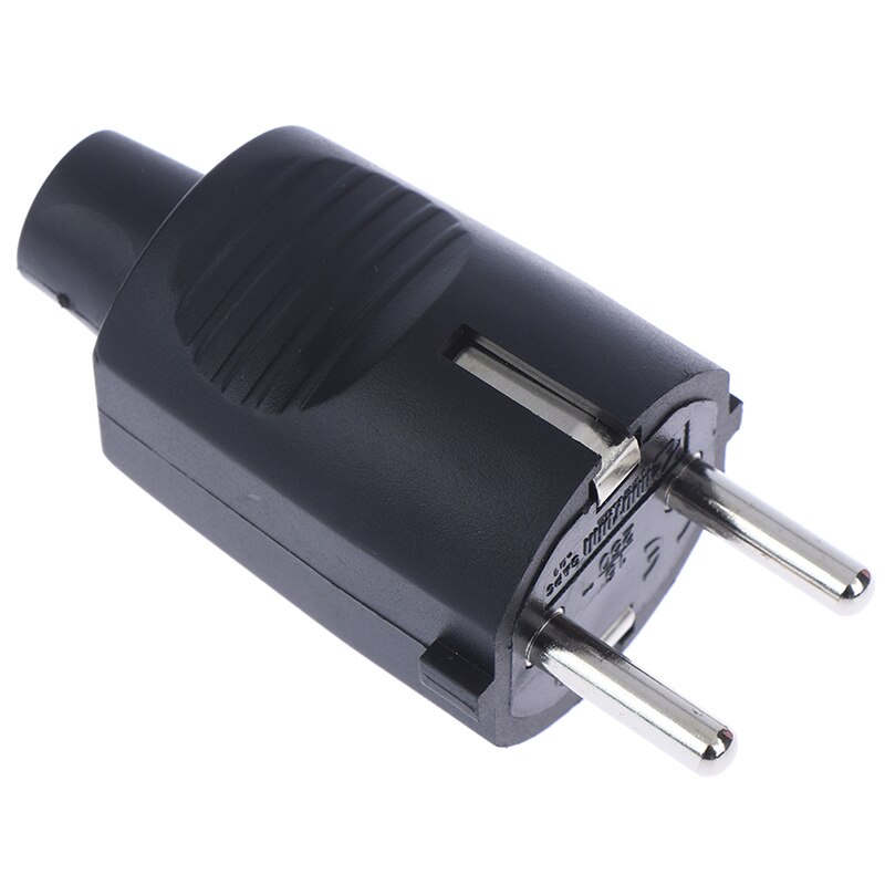 4.0mm eu-hann-hun-rumpe vde strømledning plugg strømuttak eu-plugg lysarmatur 2 -leder tilkoblingsplugg: 4.0mm svarte