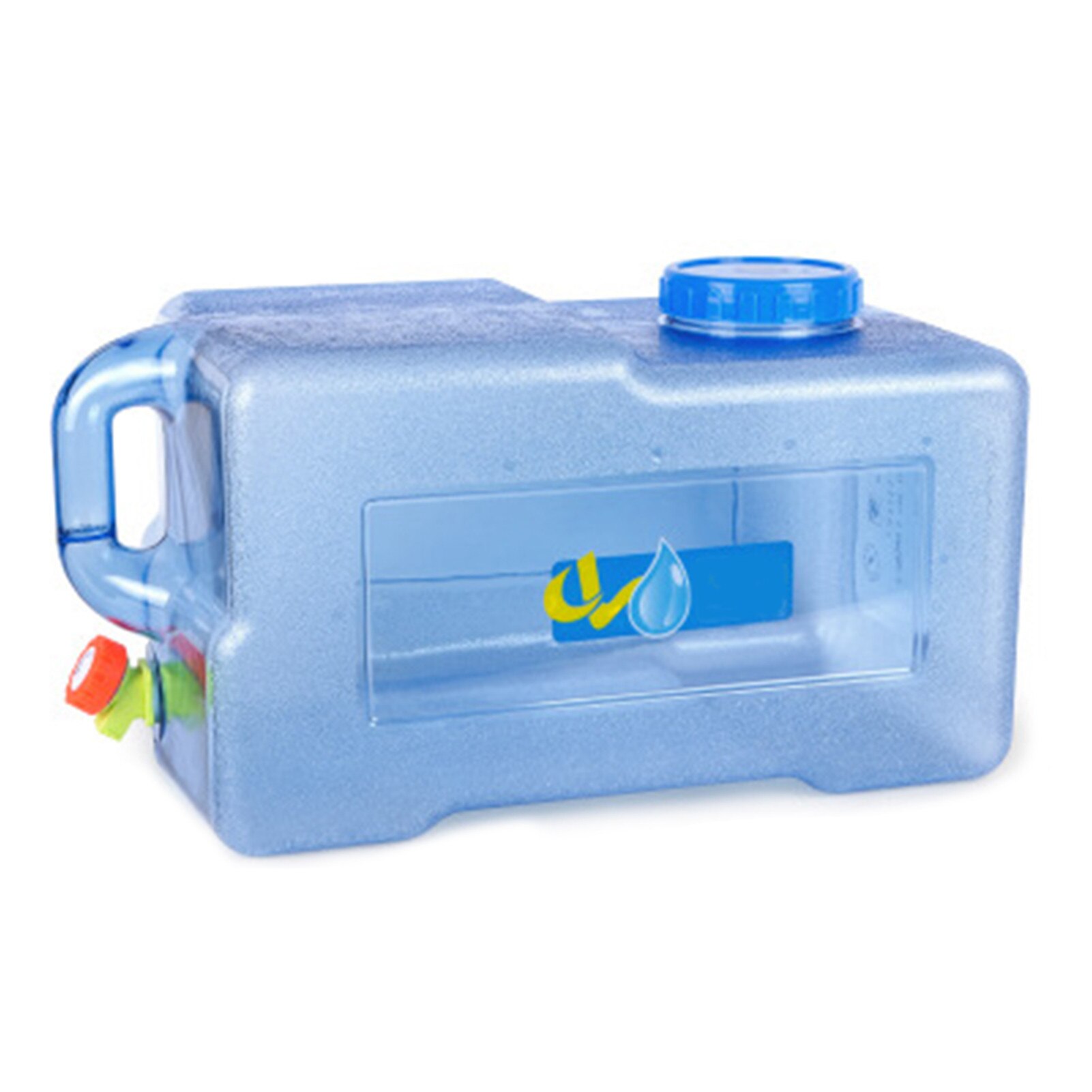 25L Outdoor Camping Water Carrier Storage Container Square PC Car Bucket Thickened with Faucet Self -Driving Car Portable Bucket: Default Title