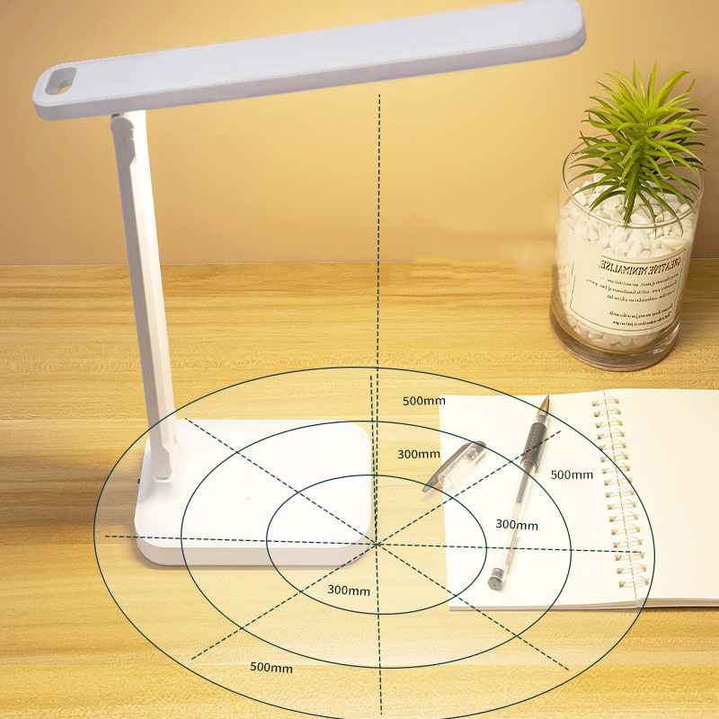 Sammenleggbar bordlampe øyebeskyttelse berøringsdimbar ledet-lampe student sovesal soverom lese usb-frakt bordlampe