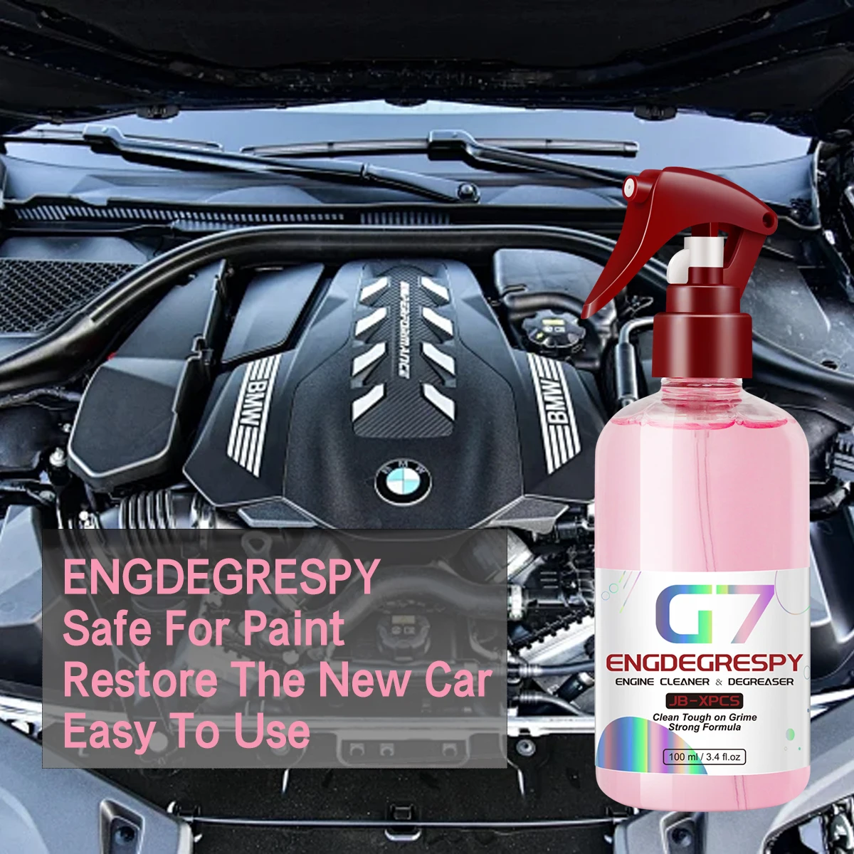 Limpiador de techo de motor de coche, potente producto de limpieza descontaminante para compartimento de motor, producto de limpieza de coche