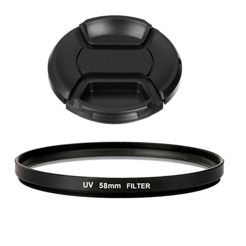 58mm UV Filter + Lensdop Voor Sony Voor Nikon voor Canon EOS 400D 550D 500D 600D 1100D 450D 350D 70D 60D 700D 650D