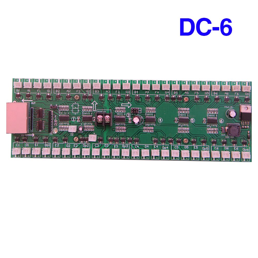 LED Display Drive Card Connect Use for 6" inch to 15" inch LED Digital Number, LED Module: DC-6