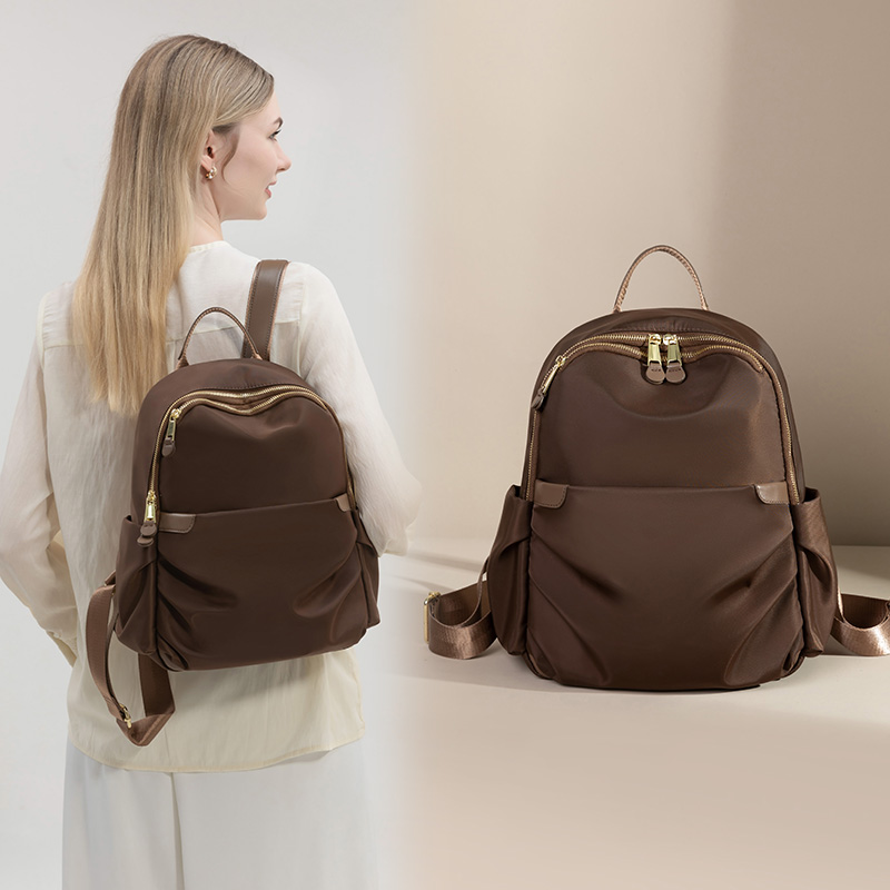 Vrouwelijke rugtas Anti-diefstal rugzak Vrouw Casual Trend Esthetische tassen Koffiekleur Vuilafstotend Canvas Boekentas Slijtvast