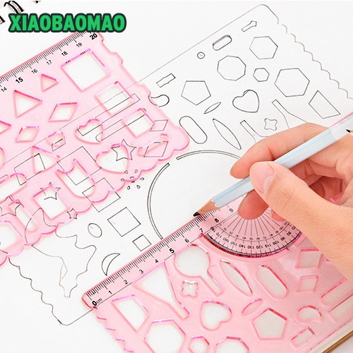 2pcs/lot Engineering drawing ruler Item Curve Template ruler office and school Painting measuring tools