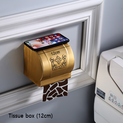 Antieke Badkamer Hardware Set Muur-Gemonteerde Handdoekrek Toiletborstel Rek Föhn Rek Zeepbakje Douche Hoekrek Accessoires: Licht Geel