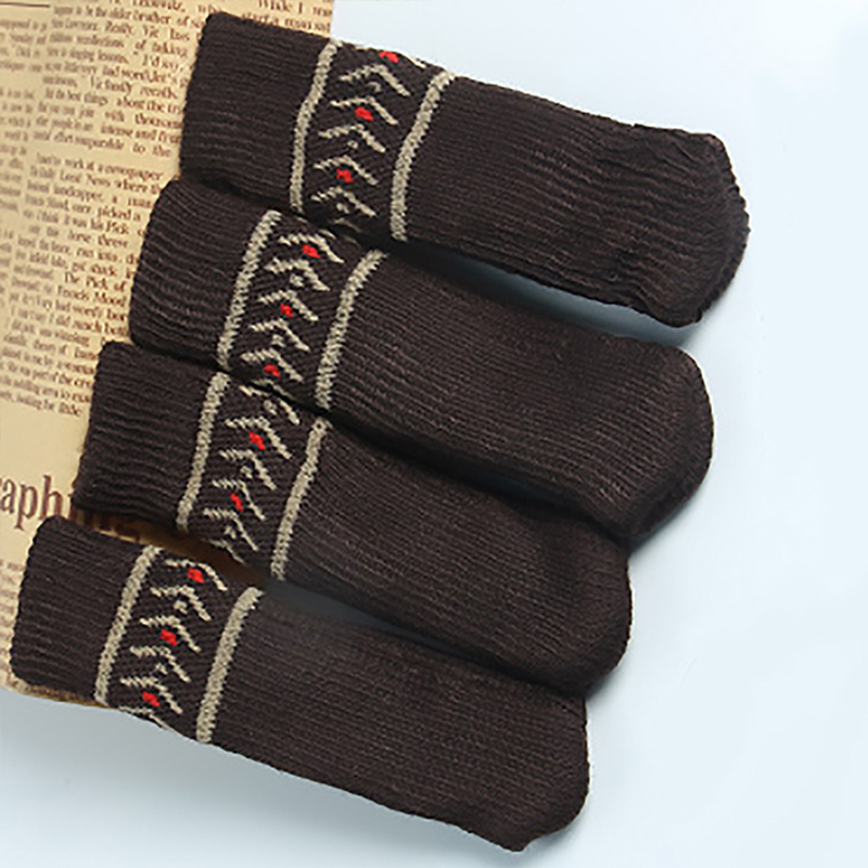 Ensemble de 4 pieds de chaise tricotés, chaussettes, modèles en Silicone, couvre-pieds de Table, Protection du sol, réduction du bruit mobile
