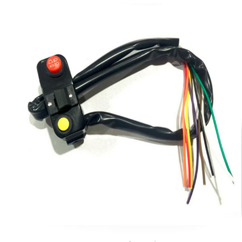 Motorcycle Handlebar Control Switch Three-function Left Headlights Turn Signal Horn Switch Connector Push Button Switch