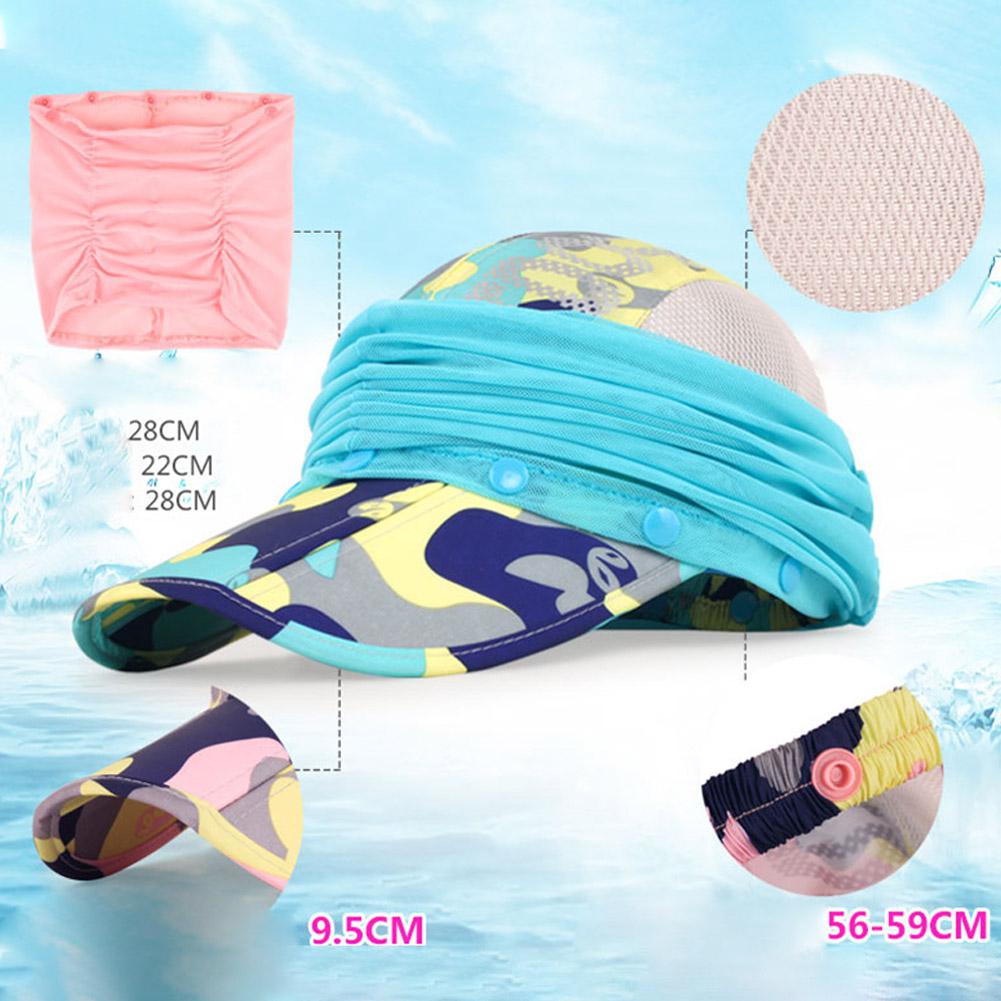 GloryStar Flat brim Sun Hat Ladies Sunscreen Outdoor Folding Baseball Cap Summer Mesh Quick-Drying Cycling Cap 56-59cm