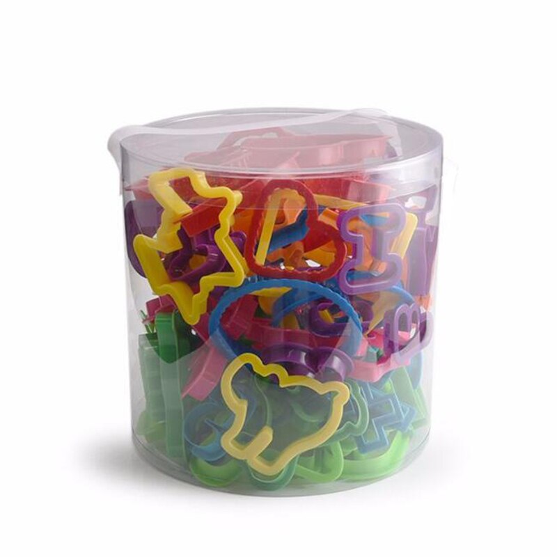 108PCS Cookie Stamp Cutter Set Dog Alphabet Star Letter Heart Cartoon Animal Flower Round Biscuit Mold Mini Plastic Fondant Tool