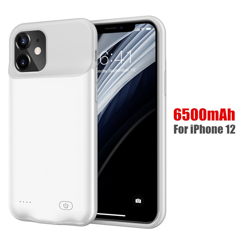 Amstar odporny na wstrząsy futerał na ładowarkę do iPhone 12 Pro Max 12 Mini Powerbank Case zewnętrzny zestaw do ładowania baterii: White 12