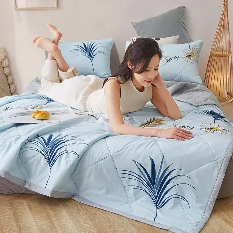 Gesteppte sommerdecke mit kissenbezug oder einzelne steppdecken, weich, atmungsaktiv, waschbar, dünne bettdecke, doppeldecke 100/150/180/200cm: Bett 120 / Gold