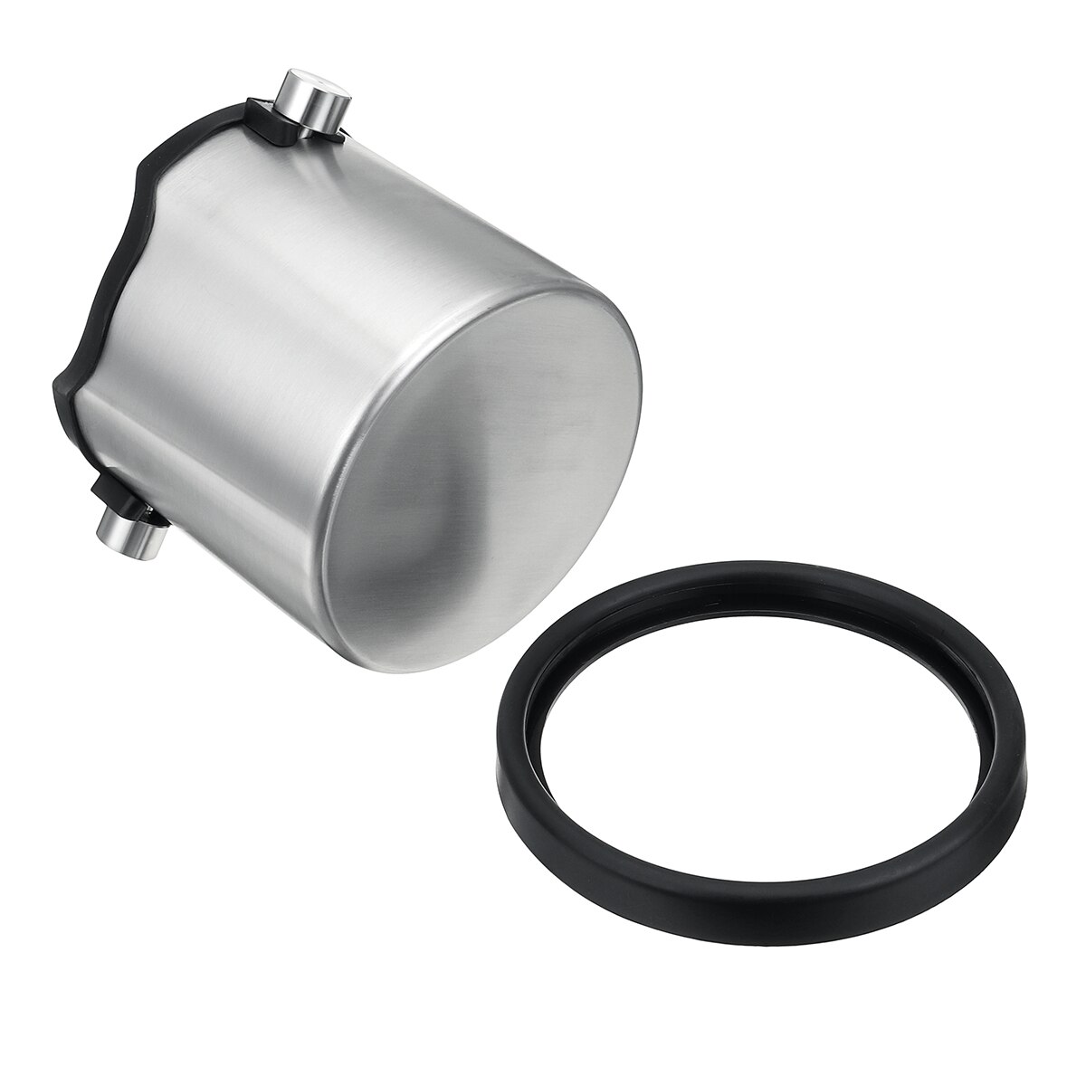 Stainless Steel Coffee Grind Knock Box Espresso Grind Container Anti Slip Bin Waste Bin with Detachable Knock Bar Barista