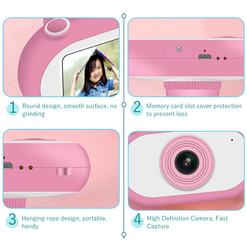 1.5 Inch 1080P Mini LSR Cam Digital Camera for Kids Baby Cute Cartoon Multifunction Toy Camera Children Birthday