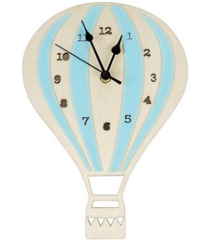 Relojes de pared de madera grandes y silenciosos de estilo nórdico, reloj de pared Digital sin tictac para el hogar, guardería, desván, accesorios de decoración de guardería: blue