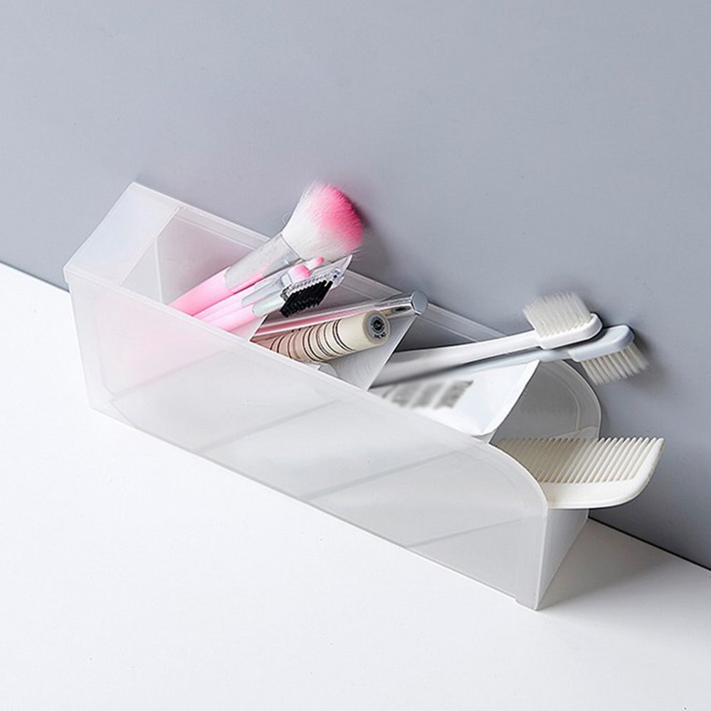 Multifunctional 4 Grid Desktop Organizer Pen Holder Makeup Storage Box School Office Accessories Stationery